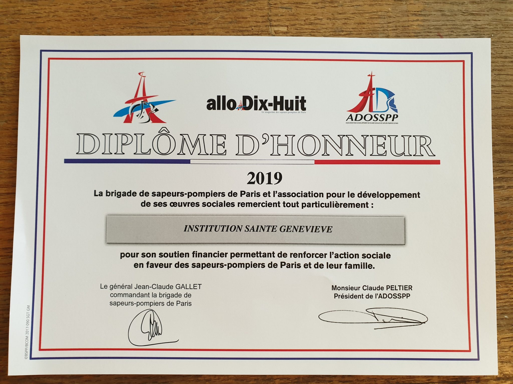 Diplôme-POMPIERS